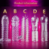 Big Spikes Penis Cock Ring Sheath Reusable Penis Sleeve Ejaculation Time Delay Ribbed Stimulate Penis Sleeve Sex Toys for Male