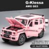 1:24 AMG G63 Model Car, Zinc Alloy Pull Back Toy Car with Sound and Light for Kids Boy Girl Gift