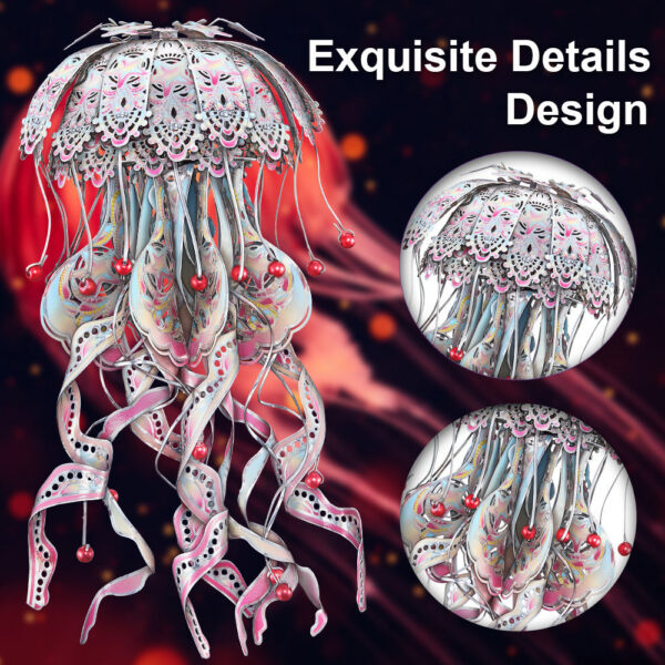 6953dd34ff2491f8 Piececool 3D Puzzles Metal Model Gifts Colourful Jellyfish Building Kits Jigsaw DIY Toy for Adult (4 Colors)