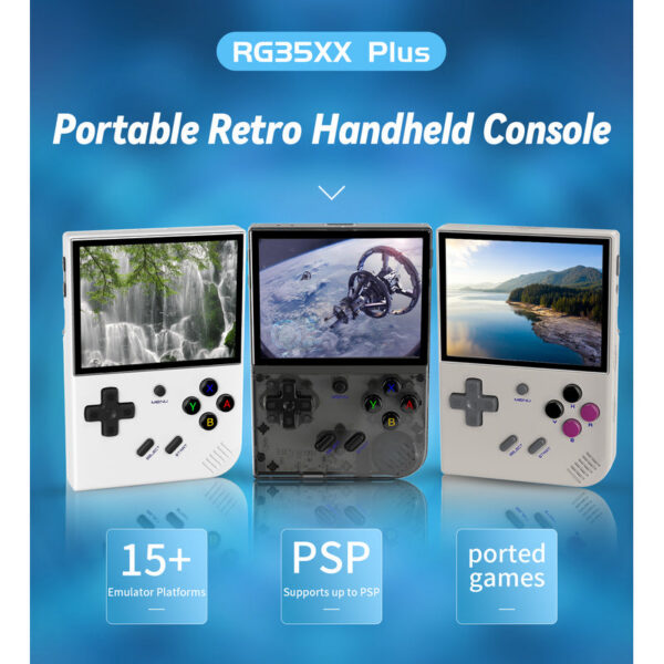 ANBERNIC 64 Bit RG35XX PLUS Retro Handheld Game PlayerBuilt-in 64G TF 5K+ Classic Games HD-Support TV Portable For Travel Kids