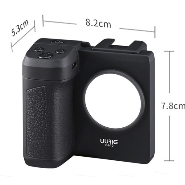 UURIG PH-10 Wireless Handle G rip Holder Stabilizer Smartphone Vlog Remote Control 1/4"LED Light for i Phone Android