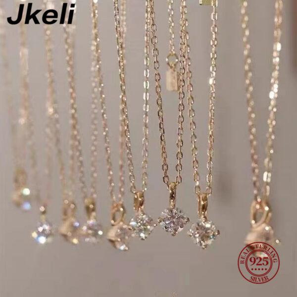 698db57e96d2513d Jkeli -S Pure sier 14k gold pendant Multi-functional single diamond with six claws Zircon necklace for women gift