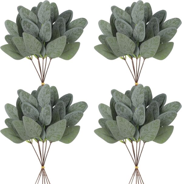 18pcs Babys Breath Eucalyptus Leaves Bouquet Blue Gypsophila Artificial Flowers and Faux Greenery for Home Decor