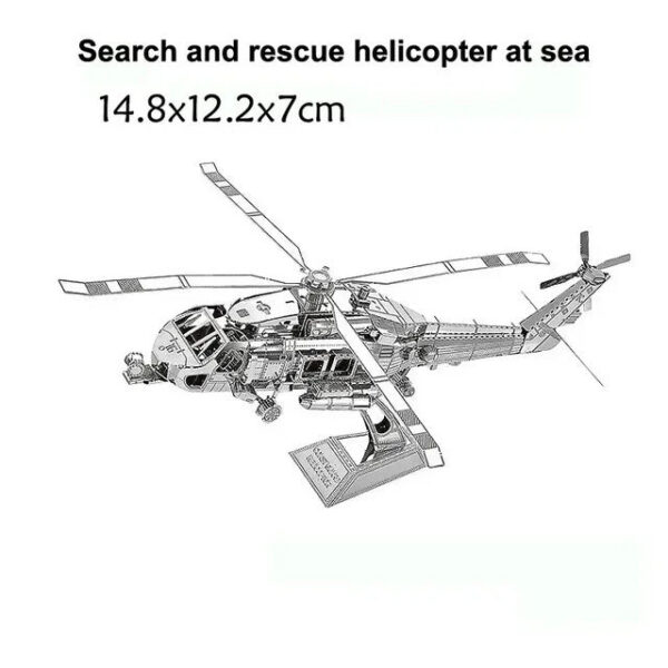 3D Metal Military J-20 J-10B SU-34 KA-50 Fighter UFO RAH-66 Helicopter DIY Handmade Assemble Model Jigsaw Puzzles