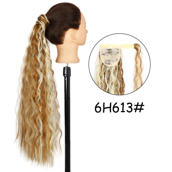 6997d3f7a979361a 34inches Synthetic Ponytail Hair Extension Clip in Fake Wig Hairpiece Blonde Wrap Around Pigtail Long Smooth Overhead Pony Tail