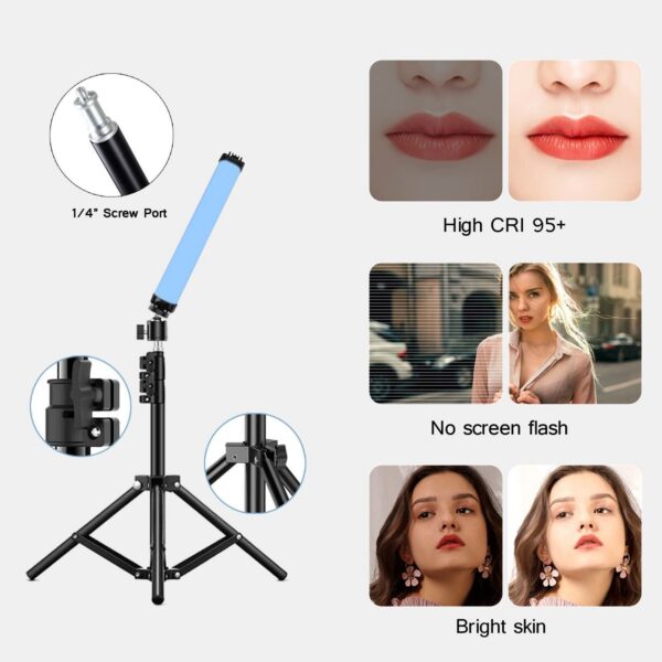 Portable RGB Magnetic Photography Lighting Handheld LED Stick Lamp Vlog Fill Light For YouTube Video Picture Shooting