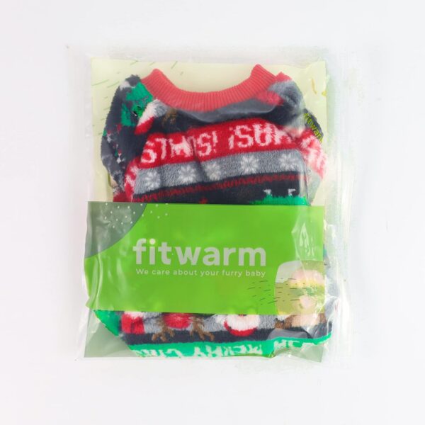 Glasses Reindeer Fuzzy Dog Pajamas, Dog Winter Clothes for Small Dogs Girl Boy, Pet Onesie with Feet, Cat Outfit, Black, Red, Green, Large