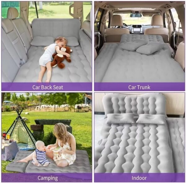 69ac352c324cbdad SUV Air Mattress - Thickened and Double Air Mattress Sided Flocking Travel Inflatable Car Mattress Bed with Electric Air Pump and 2 Pillows, Car Sleeping Bed for Home Outdoor and Travel