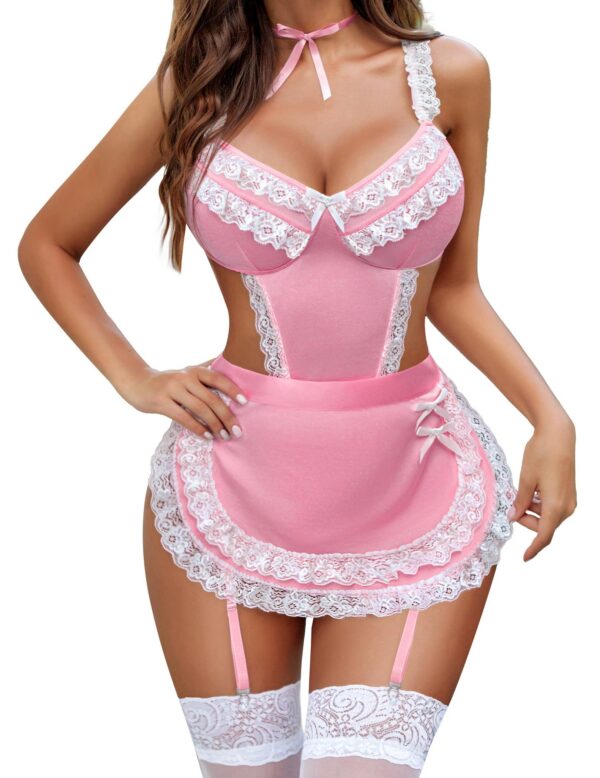 Avidlove Womens Sets Lace V Neck Teddy Babydoll 3 Pack Lingerie Costumes Sleepwear Dress S-XXL