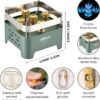 9000W Gaskocher Camping, Winddichter Campingkocher Outdoor Tragbarer Edelstahl Gaskocher für MFS-1a Butan Kartuschen, für Hiking Trekking Picknick, mit Tragekoffer