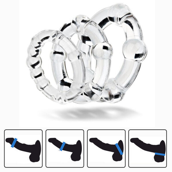 69d47fc4484426d2 3Pcs Silicone Delaying Lock Ejaculation Adult Games Rings For Men Couples Erotic Sex Shop