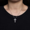 69d66ef9e32764a7 AnuJewel 4MM 2.1 Carat D Color Moissanite Diamond Cross Pendant Necklace Sterling Sier Gold Plated Customs Jewelry
