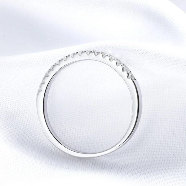 Smyoue Test Passed Moissanite Matching Wedding Diamond Band for Women Sterling Sier Female Crown Single Tail Ring