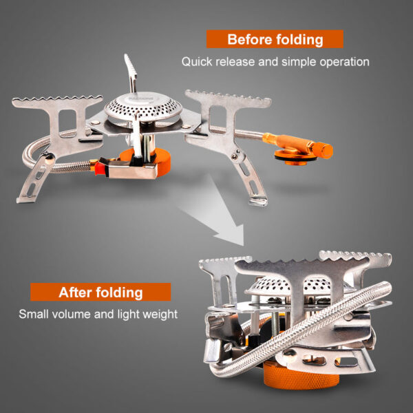 PACOONE Camping Gas Stove Outdoor Windproof Tourist Burner Portable Folding Ultralight Tourism Cooker Equipment Hiking Picnic