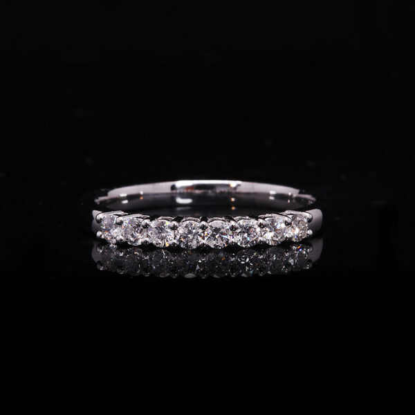 AEAW 14k White Gold 0.25ctw 2mm EF Round Cut Engagement&Wedding Lab Grown Diamond CVD HPHT Band Ring for Women