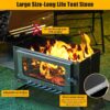 Portable Hot Tent Stove,Wood Burning Stove for Camping, Tent Stove With View Glass, Large Stainless Steel Camping Stove With 5 Chimney Pipes for Outdoor Heating and Cooking