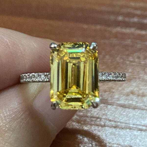 69f46a200f763d8e PANSYSEN Sterling Sier Emerald Cut High Carbon Diamond gemstone Wedding Rings for Women Proposal Engagement Ring
