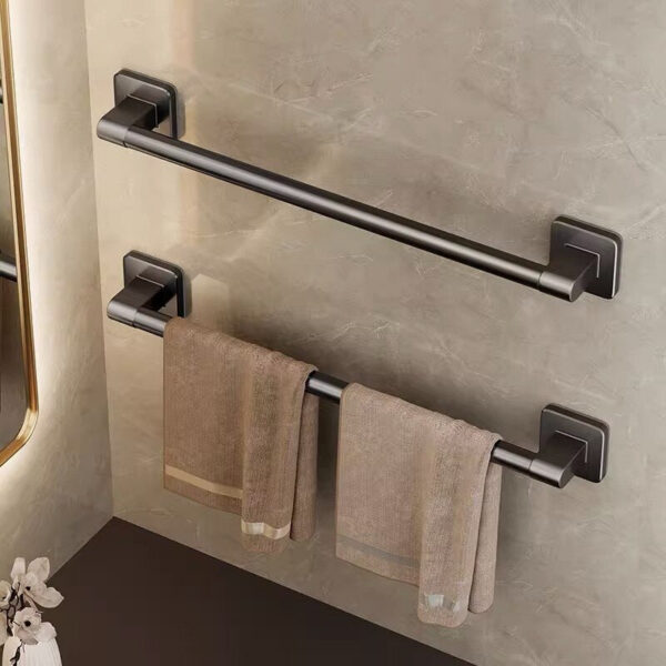 69fb2e43d49b3c3e 1PC Perforated Suction Cup, Wall Mounted Storage Rack, Toilet Storage, Bathroom Towel Rod