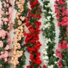 2.5m 1.8m Flower For Garland White Pink Home Room Wedding Decoration Silk Artificial Rose Vine Han