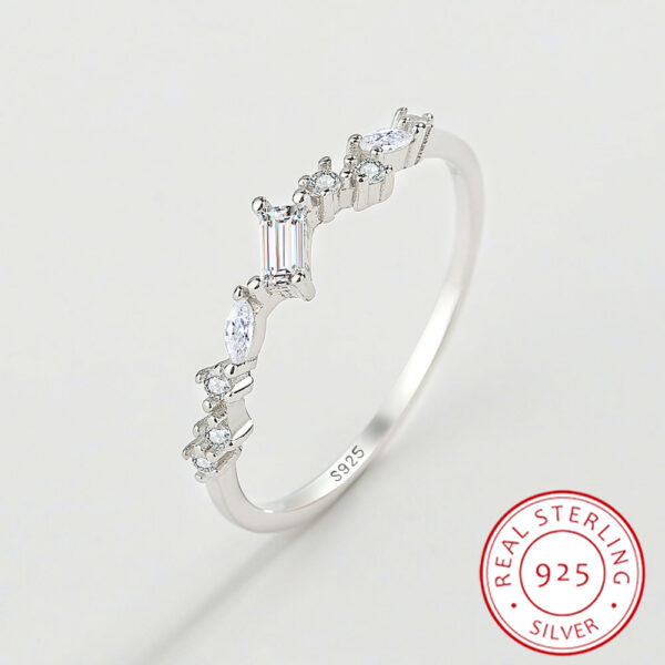 2024 NEW Trend Diamond Couple Rings For Women Real S Sier Rectangle Crystal Zircon Engagement Valentine Gift Jewelry