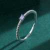 6a2423a014cba1bc NEW Simple Genuine S Sier Ring For Women Amethyst Single Row of Diamond Zircon Engagement Valentine's Day Gift Jewelr