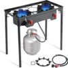 SKOK High Pressure 1/2/3 Burners Propane Camping Stove, Propane Burners for Outdoor Cooking
