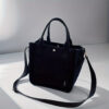 Mini Canvas Satchel Bag With Top Handle, Multi Pockets Shoulder Bag, Portable Lunch Box Storage Bag