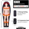 QEZER Winter Sleeping Bag for Adults,Lightweight Down Sleeping Bag [1260g/1560g ] 0°C bis -20°C for 4 Season Backpacking,Hiking,Camping and Mountaineering Outdoor with 660 FP Duck Down