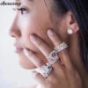 Elegant Promise Ring Sterling Sier Diamond cz Engagement Wedding Band Rings For Women Men Fine Jewelry Gift