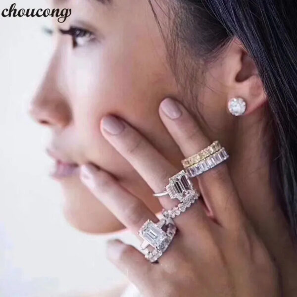 Elegant Promise Ring Sterling Sier Diamond cz Engagement Wedding Band Rings For Women Men Fine Jewelry Gift