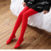 Women Socks Thermal Pantyhose Woman Fleece Tights Sexy Winter Warm Solid Red Stockings Slim Thicken Elastic Veet Female Leggings