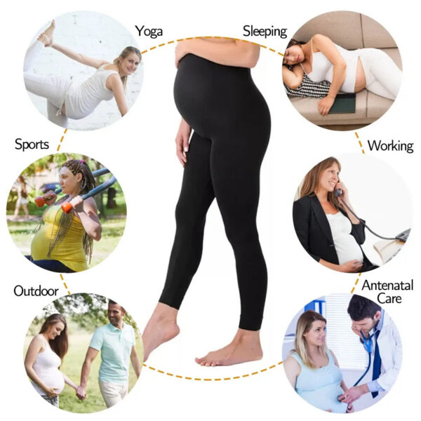 6a4d2154bdbdc279 Elastic High Waist Legg Skinny Maternity Clothes For pregnant Women Belly Support Knitted Leggins Body Shaper Trousers