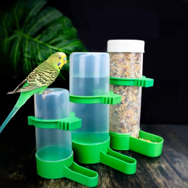 6a50527b778836fb Bird Feeder, Bird Water Dispenser for Cage, XISTEST 2PCS Automatic Bird Water Feeder with 1PCS Food Feeder for Cage Pet Parrot Budgie Lovebirds Cockatiel Automatic Bird Feeder (2pcs 60ml + 1pcs 150ml)