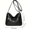 New Women's Bag Mother Bag, Multi-layer Soft PU Leather Shoulder Crossbody Bag Briefcase ( Zipper Direction Assorted Varieties)