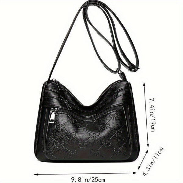 New Women's Bag Mother Bag, Multi-layer Soft PU Leather Shoulder Crossbody Bag Briefcase ( Zipper Direction Assorted Varieties)