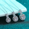 NeeTim 1ct 2ct 5ct D Color Moissanite Diamond Top Quality Gold Plated Drop Pendant Necklace Fine Jewelry Gifts Wholesale