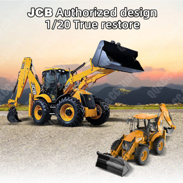 6a79865407024943 DOUBLE E E589 RC Backhoe Loader 1:20 Excavator Remote Control Car Engineering Vehicle Truck Model Bulldozer Trailer Toy for Boy