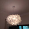 6a8ebb5cd26f0535 Modern Fluffy Pendant Light White Feather Shade Droplight Lighting Bedroom Study Creative Hanging Lamp 220V