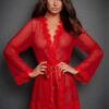 Women Sexy Pajamas Robes Sleepwear Nightdress Underwear L XL XXL White Black Red Lace Thin See Through Gauze Girdle