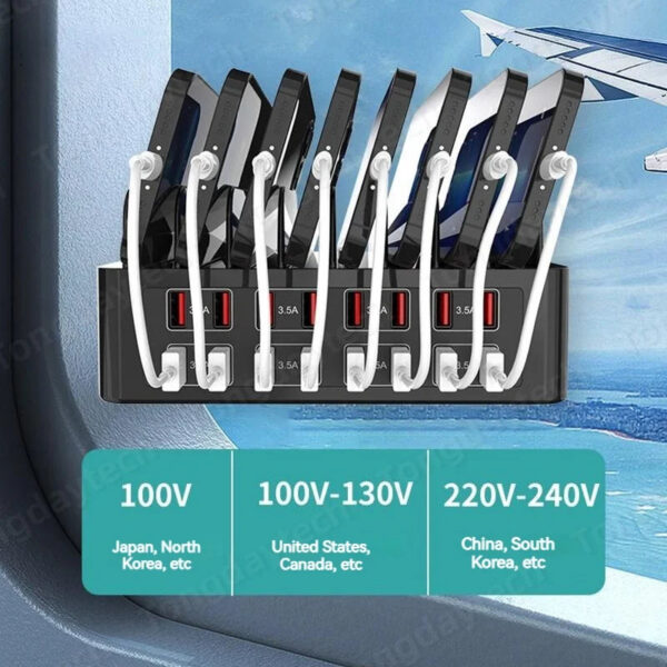 150W Universal Multi USB Type C Fast Charger 16 Port 3.5A MAX Charging Station Stand For Ipad Iphone 17 16 Samsung Xiaomi Tablet