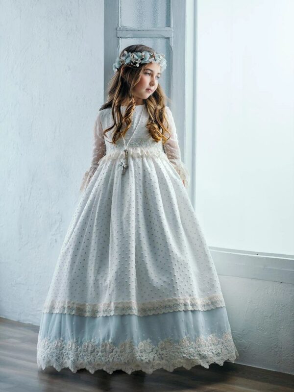 Flower Girl Dresses For Wedding Floral Appliques Long Princess First Communion Gowns With Feathers