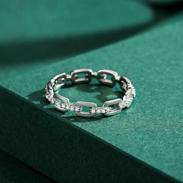 Modian Fashion Geometric Clear CZ Ring Real 925 Sterling Silver Exquisite Stackable Finger Rings For Women Statement Jewelry