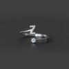 Fashion Sterling Sier 26 Letter Sparkling Diamond Zircon Open Index Finger Your Name Ring Birthday Party Jewelry