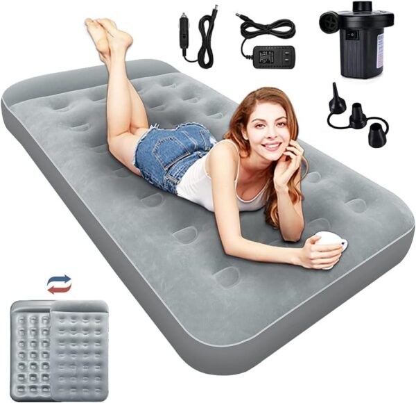 6ac697faa7db1627 SAYGOGO Camping Air Mattress Travel Bed Sleeping Pad - Leak Proof Inflatable Mattress with Thickened Surface Built-in Pillow Air Bed for Home Camping SUV Truck RV Tent(Updated)