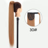 6ad647700bd43155 34inches Synthetic Ponytail Hair Extension Clip in Fake Wig Hairpiece Blonde Wrap Around Pigtail Long Smooth Overhead Pony Tail