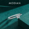 Modian Sterg Sier 10 Hearts Clear CZ Simulated Dia Simple Wedding Bands Ring For Women Statement Engagement Jewelry