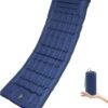 Portable Camping Sleeping Pad, 4” Thick Camping Mat, Inflatable Camping Mattress with Built-in Pillow and Foot Pump, Suitable for Camping, Hiking, Backpacking (Blue)