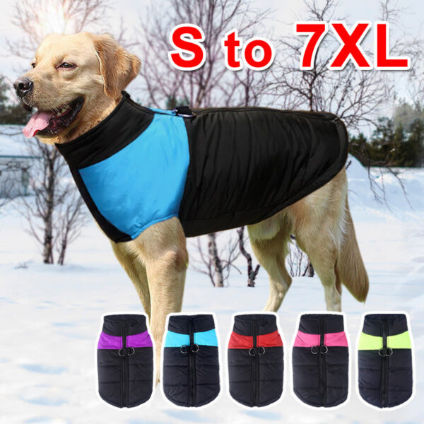 6afc72e045f5e17e Big Winter Warm Pet Vest Jacket Waterproof Coat Clothes For Large Dog Bulldog Golden Retriever Labrador Clothing
