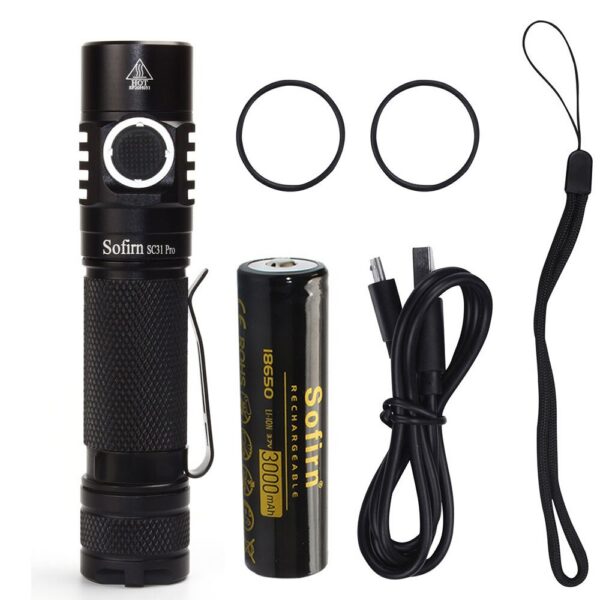 Sofirn SC31 Pro LED Powerful Rechargeable 18650 Torch USB C SST40 2000LM Anduril Outdoor Tactical Flashlight