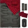 KingCamp Double Sleeping Bag for Adults, Queen Size 2 Person XXL Flannel Sleeping Bag, Waterproof Lightweight Flannel Quilt with 2 Pillows, Perfect for Couples Family Camping Hiking